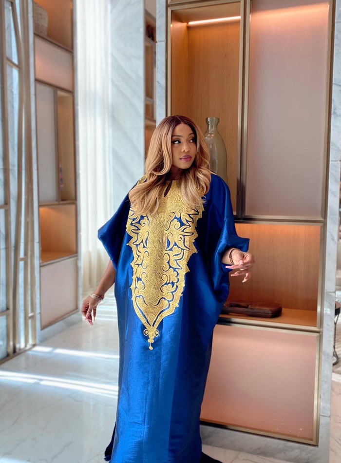 Beautiful Blue Adaoha Embroidered Boubou Dress African Kaftan Dress Bubu Dress For Women Women Kaftan African