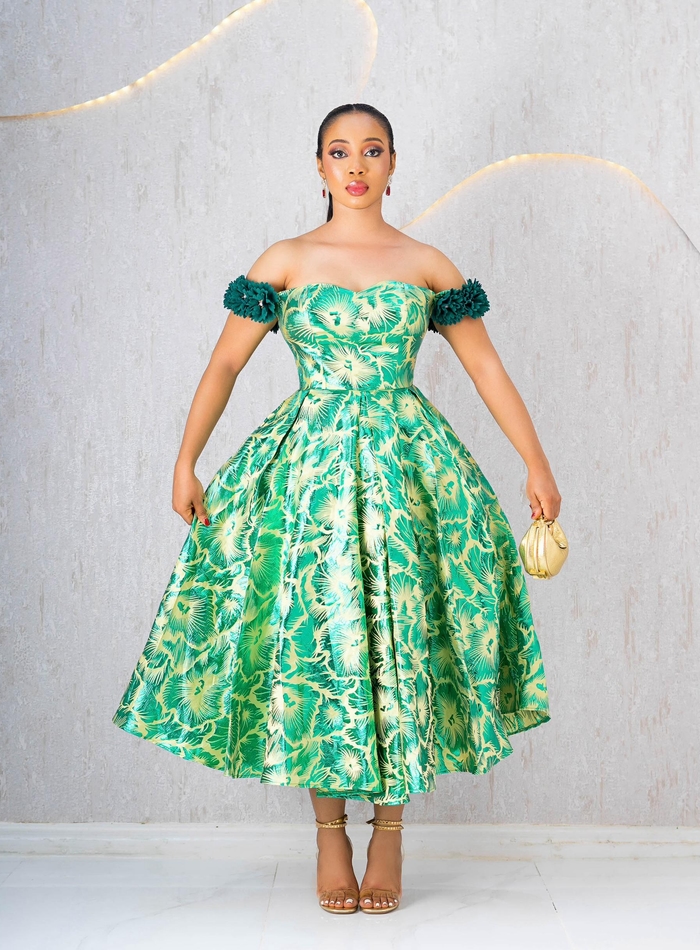 GREEN CORSET BALL DRESS