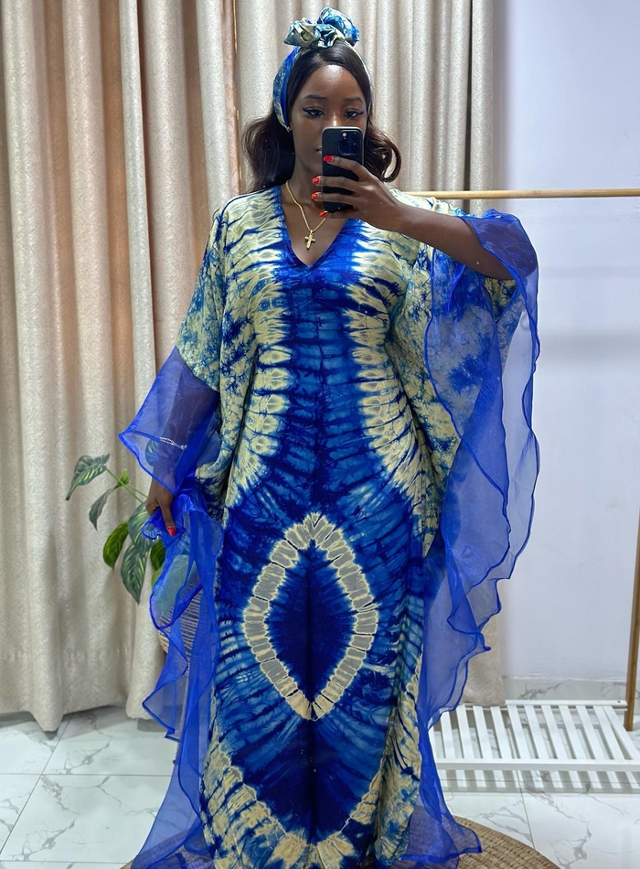 Adire Silk Bubu Dress African Dress styles African Fashion Modern African Wear Trendy African Fashion