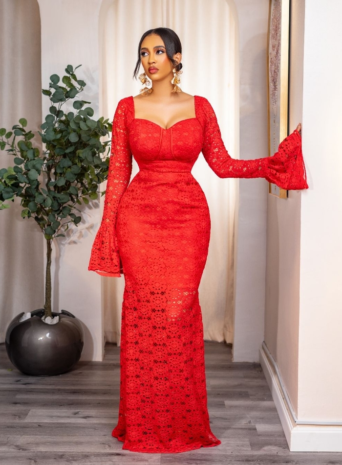 African Woman Cloth Style For Ladies Solja Lace Dress African