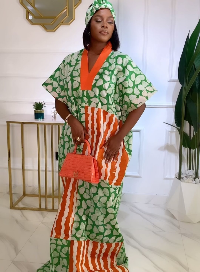 Ava Vacation Boubou Dress - African Print Adire, Adire Batik Dress ...