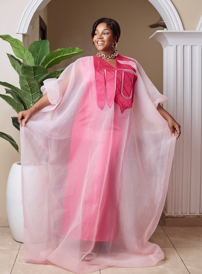 Adiya Pink Embroidery Boubou