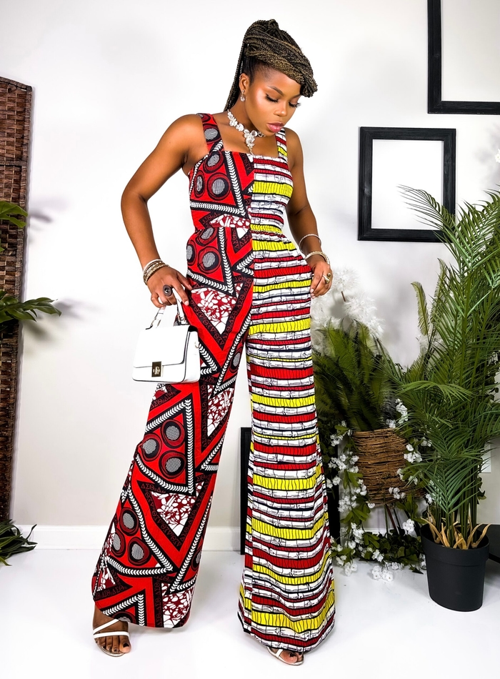 Dashiki print jumpsuit clearance