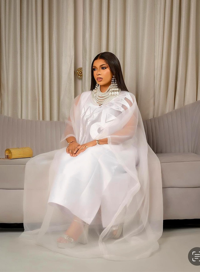 Premium White Agbada Bubu African Kaftan Dress, Bubu Dress For
