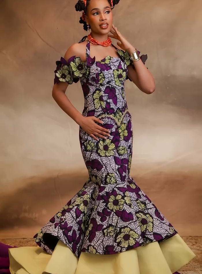 Lola Ankara Gown Stylish African evening gown Vibrant Ankara