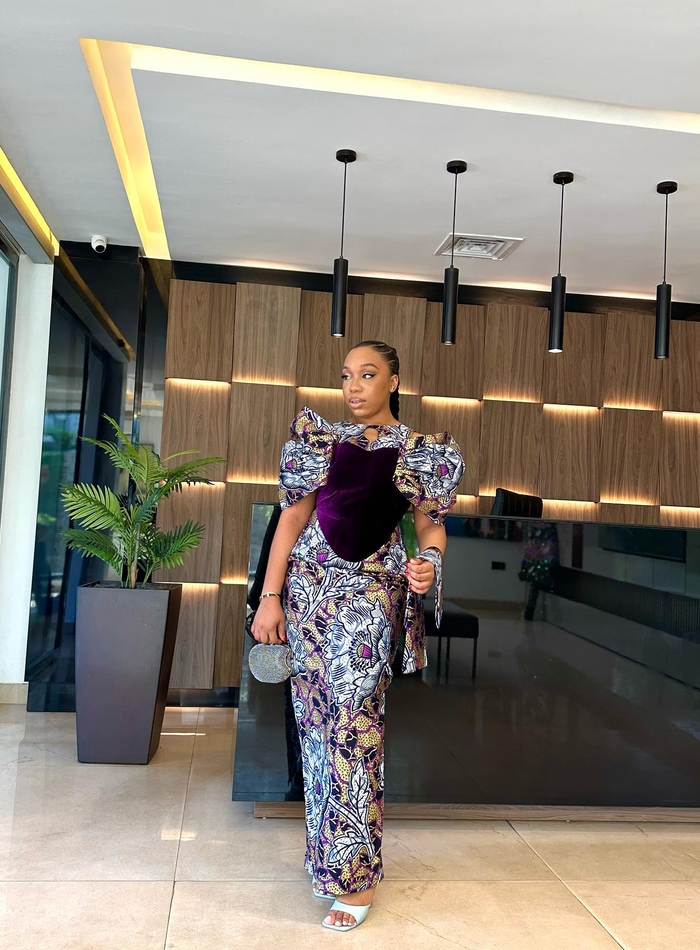 Purple Fitted African Gown