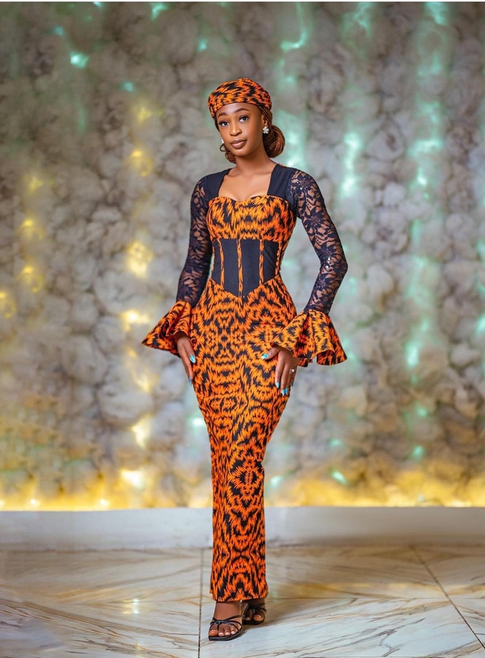 Premium Ankara Corset Gown