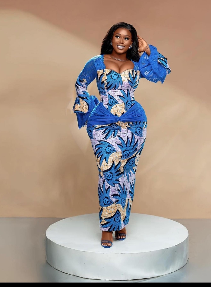 Blue Fitted African Gown