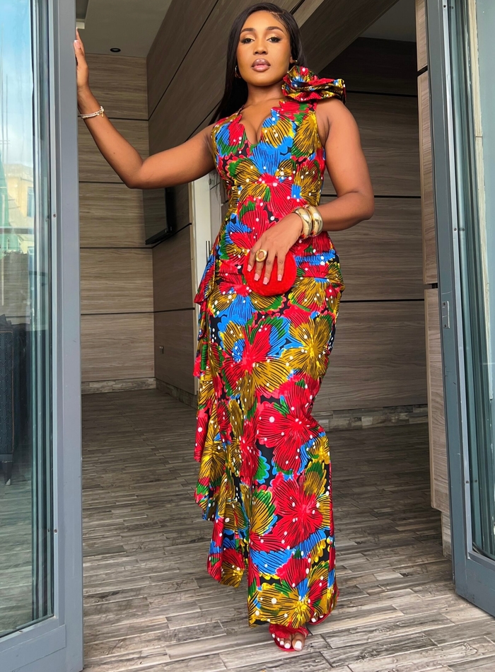 Fitted Ankara Gowns With Slits Ima Ankara Dress African Luxury