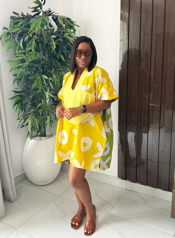 Arla Two Tone Mini kaftan African Kaftan Dress, Bubu Dress For